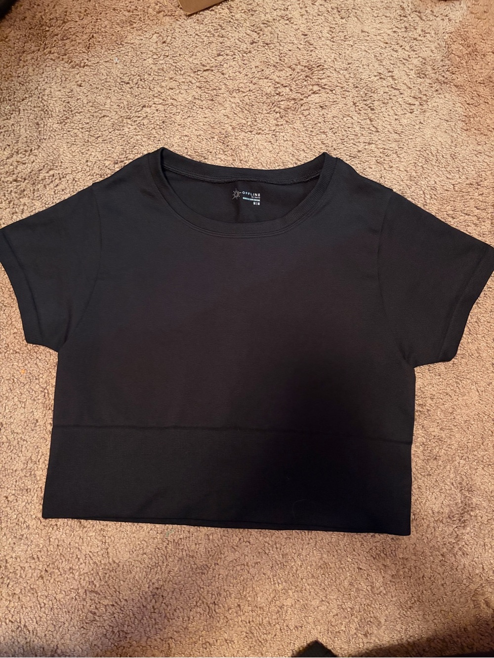 aerie Black Cropped Muscle Tee